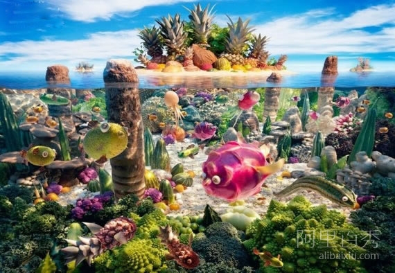 用食物打造的奇幻世界 让人流连忘返